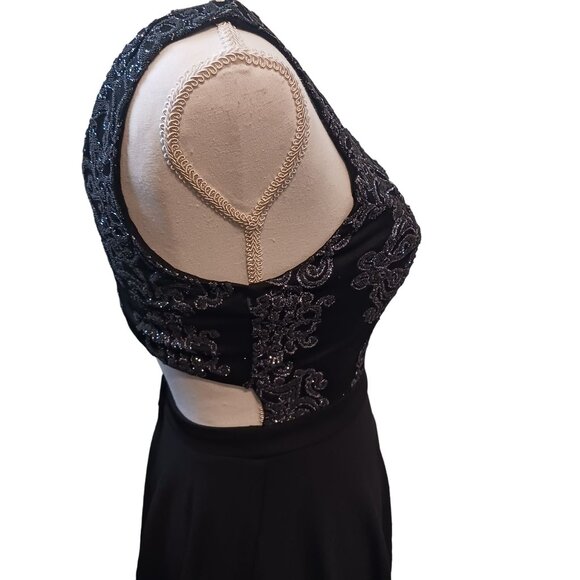 NEW Speechless Juniors Glitter High-Low Cut-out Party Dress Size 3 Black/Grey - Picture 9 of 16